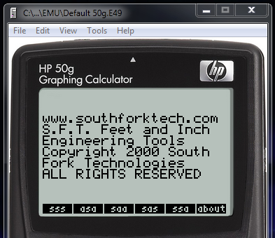 SFT49 on HP50g Emulator
